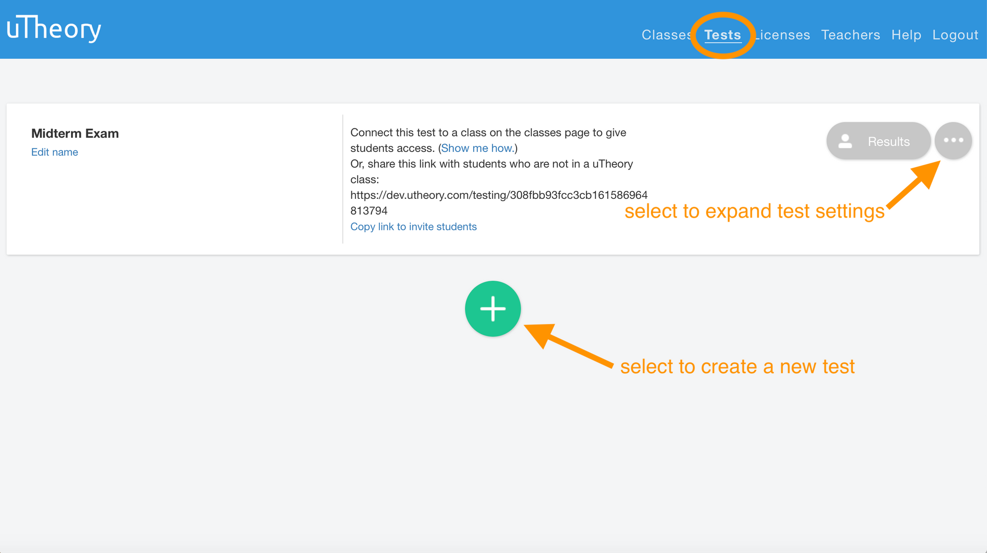 Image of creating a new test