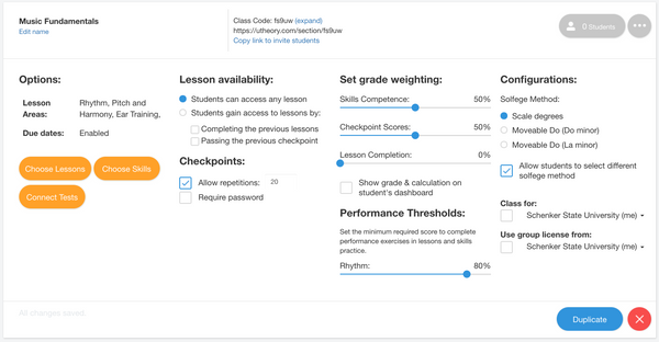 Lesson & Checkpoint Settings